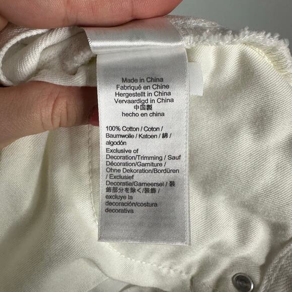 J. Crew Women's White Denim Skirt with Eyelet Cutout Hem + Embroidery Detail 27 - Picture 6 of 7